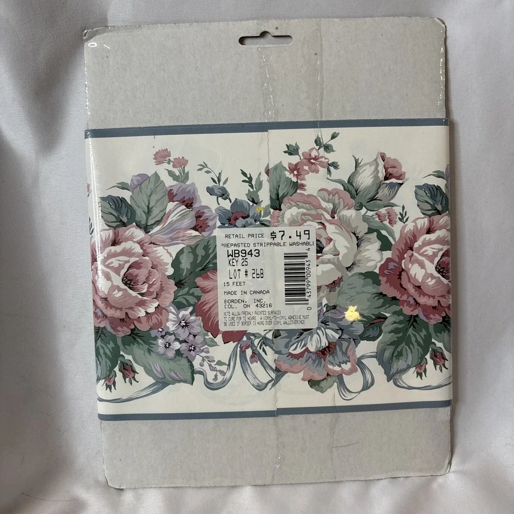 2 At Home w/Martha Stewart Decorative Wall‎ Border Swiss Garden Wallpaper 5yd